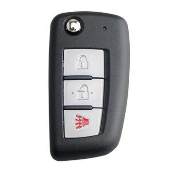 Корпус викидного ключа Nissan на три кнопки Rogue Qashqai J11 Pulsar C13 Juke F15 AdlerKey (19-11) (Для реставрації відновлення ключа, простий корпус з лезом, болванка, деталь, запчастина для Ніссан) 340264184 фото