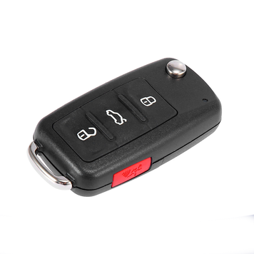 Корпус ключа Volkswagen Caddy Passat Bora Touareg T4 T5 Jetta Touran AdlerKey (27-13) на 4 кнопки (Америка) (для реставрації відновлення ключа, простий корпус з лезом, болванка, деталь, запчастина для Volkswagen) 339651691 фото