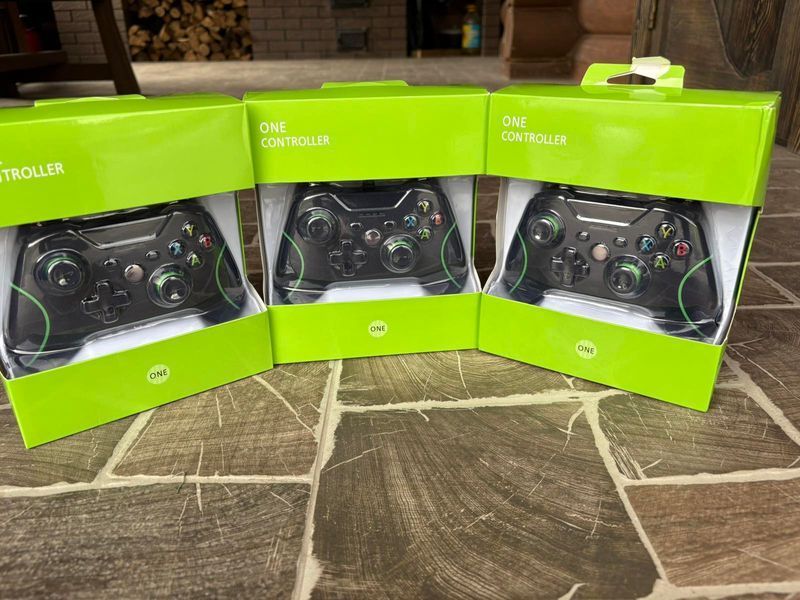 Дротовий ігровий геймпад X-One для приставки Xbox One та PC (Чорний) джойстик USB 408659100 фото
