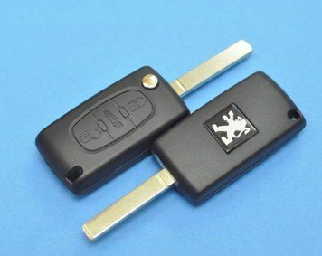 Корпус викидного ключа Peugeot AdlerKey (35-23) на 3 кнопки з квадратною емблемою (елемент живлення на корпусі Пежо) 336024529 фото