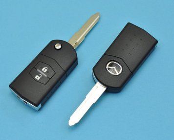 Корпус викидного ключа на дві кнопки для Mazda CX3 CX5 CX9 3 6 WirrKey (95-07) з лезом і логотипом (для реставрації відновлення ключа, відкидний корпус з лезом, болванка, деталь, запчастина для Мазда) 341449207 фото