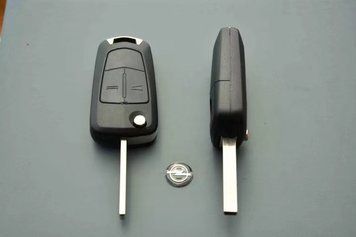 Корпус викидного ключа Opel Vectra Astra Insignia Zafira AdlerKey (87-64) на 2 кнопки (для реставрації відновлення ключа, простий корпус з лезом, болванка, деталь, запчастина для Опель) 339651685 фото
