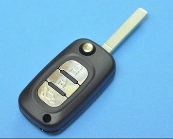 Корпус ключа Renault Fluence, Megane, Scenic, Clio, Kangoo, Master, Twingo, Trafic, Laguna, Dokker, Duster, Espace, Logan, Latitude, Trucks, City AdlerKey (134654746-719873451) на 3 кнопки з лезом (хромований з відкриттям ляди) 339861226 фото