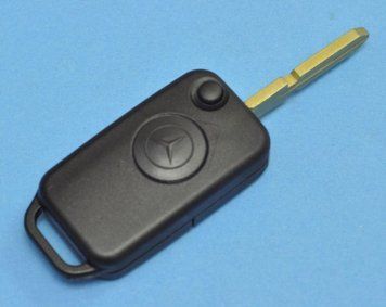 Корпус викидного ключа Mercedes Vito, Sprinter A, AMG GT, B, C, Citan, CLA, CLC, CL, CLK, CLS, E, G, GLC, GL, GLE, GLK, GLS, M, R, S, SLC, SL AdlerKey (52-55) на одну кнопку з логотипом 342703207 фото