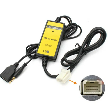 USB AUX MP3 WAV адаптер для магнітоли Toyota, Lexus (6+6 pin) емулятор чейнджера для прослуховування музики з флешки та телефону аналог Yatour Avalon Avensis Camry Corolla Highlander Landcruiser Prado RAV4 Prius Venza AdlerMusic(89552-1) 363542556 фото