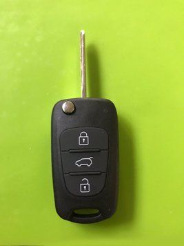 Корпус викидного ключа на 3 кнопки KIA Seltos Ced Rio Sorento Sportage Optima AdlerKey (456-3364) з лезом (відкидний під реставрацію старого, чорного кольору) 522401759 фото