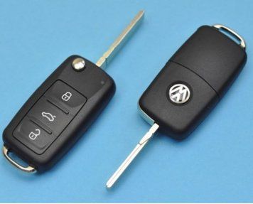 Корпус ключа Volkswagen Caddy Passat Bora Polo Touareg T4 T5 Jetta Touran AdlerKey (64-91) на 3 кнопки (для реставрації відновлення ключа, простий корпус з лезом, болванка, деталь, запчастина для Volkswagen) 339651745 фото