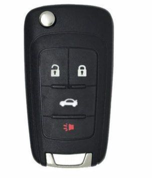 Корпус выкидного ключа Chevrolet Aveo Cruze AdlerKey (26-50) на четыре кнопки с логотипом (для реставрации восстановления ключа, простой корпус с лезвием, болванка, деталь, запчасть для Шевроле) 230732773 фото