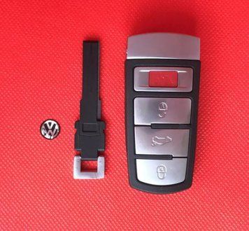 Корпус смарт ключа Volkswagen СС Passat AdlerKey (38-07) на 4 кнопки (Америка) (для реставрації відновлення ключа, простий корпус з лезом, болванка, деталь, запчастина для Volkswagen) 339651676 фото