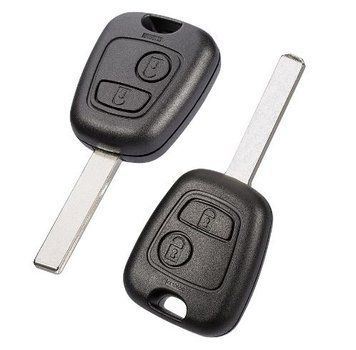 Корпус простого ключа Peugeot 3008 308 208 2008 301 208 508 406 407 AdlerKey (51-67) на 2 кнопки з металевим левом логотипом перо HU83/VA2 341017825 фото