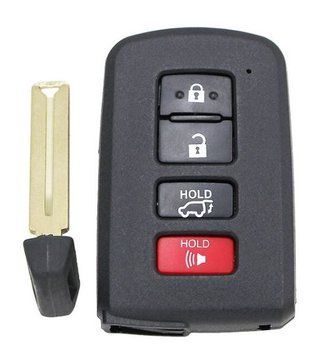 Корпус смарт-ключа Toyota Land Cruiser 100 200 Camry Venza Avalon RAV4 Prius Auris Corolla Avensis AdlerKey (50-29) на 4 кнопки з лезом (4C1306, болванка, запчастина, заготівля) 339861295 фото