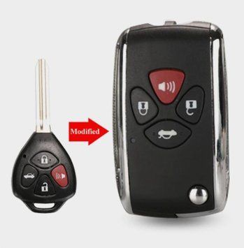 Корпус викидного ключа для модифікації Toyota Corolla Alphard Supra Urban Corolla Camry RAV AdlerKey (21-87) на 4 кнопки з лезом, логотипом Тойота і кнопками 356733966 фото
