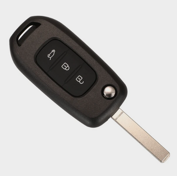 Корпус ключа викидний Renault Рено на 3 кнопки чорно-білий 437900513 фото