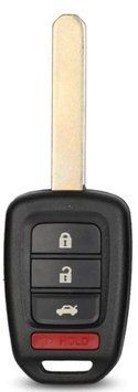 Простий корпус ключа для Honda на чотири кнопки з лезом та логотипом Civic Accord Jazz CRV HRV (HYQ) AdlerKey (92-99) (для реставрації відновлення ключа, корпус з лезом, болванка, деталь, запчастина для Хонда) 340264220 фото