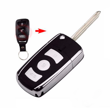 Корпус ключа Hyundai Elantra, Veloster, Sonata, Grandeur, Tucson, Cerato, Genesis, Cerato, Accent Lopita Verelo Iorlfi Cuelona на 3 кнопки (переробка, хром кнопки) авто запчастина з лезом 356733960 фото