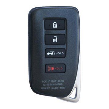 Оригінальний смарт ключ на 4 кнопки Lexus ES, GS, RX з лезом б/у (HYQ14FBA) AdlerKey (54-33) для програмування та прив'язки до автомобіля Лексус 339651751 фото